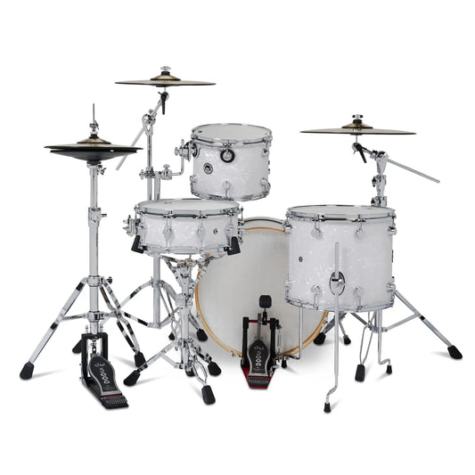 DW DWe 4pc Complete Electronic/Acoustic Drum Set w/Roland V51 White Marine