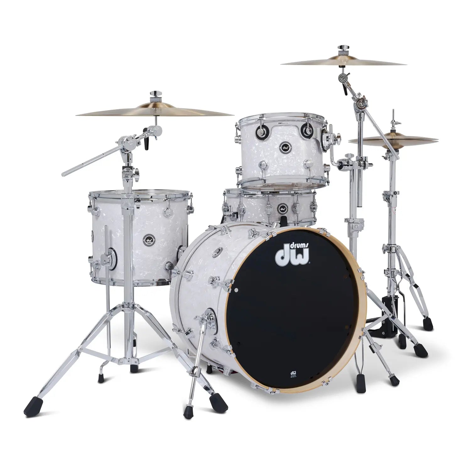 DW DWe 4pc Complete Electronic/Acoustic Drum Set w/Roland V51 White Marine