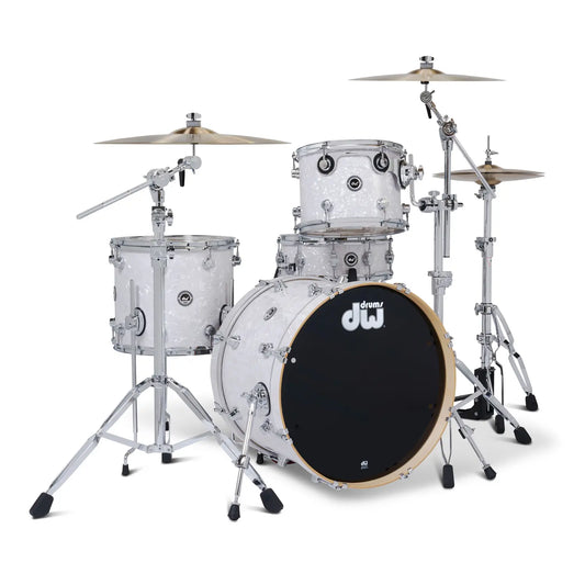 DW DWe 4pc Complete Electronic/Acoustic Drum Set w/Roland V51 White Marine
