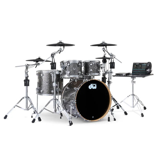 DW DWe 5pc Complete Electronic/Acoustic Drum Set w/Roland Cymbals Black Galaxy - Drum Center Of Portsmouth