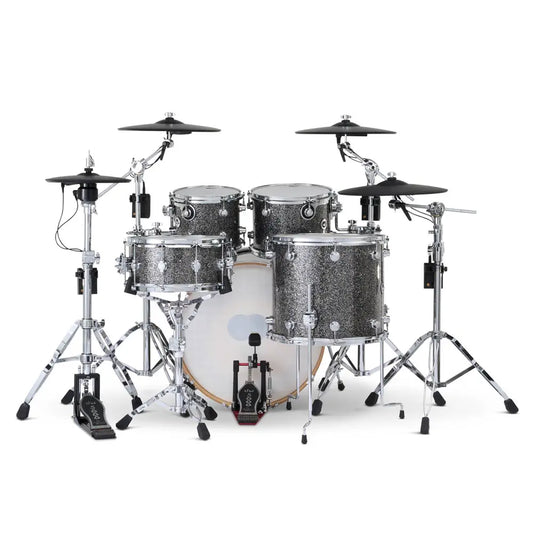 DW DWe 5pc Complete Electronic/Acoustic Drum Set w/Roland Cymbals Black Galaxy - Drum Center Of Portsmouth