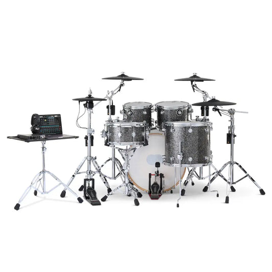 DW DWe 5pc Complete Electronic/Acoustic Drum Set w/Roland Cymbals Black Galaxy - Drum Center Of Portsmouth