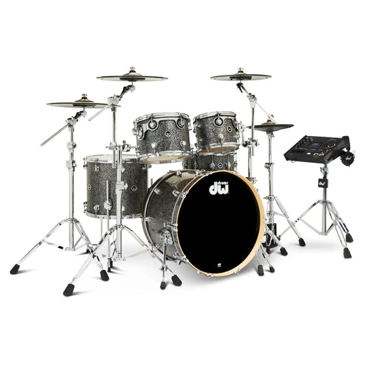 DW DWe 5pc Complete Electronic/Acoustic Drum Set w/Roland V51 Black Galaxy