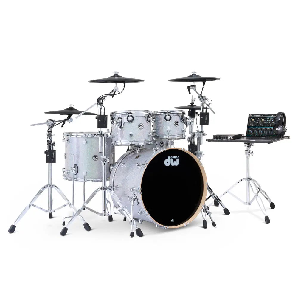 DW DWe 5pc Complete Electronic/Acoustic Drum Set w/Roland Cymbals Diamond Nebula - Drum Center Of Portsmouth