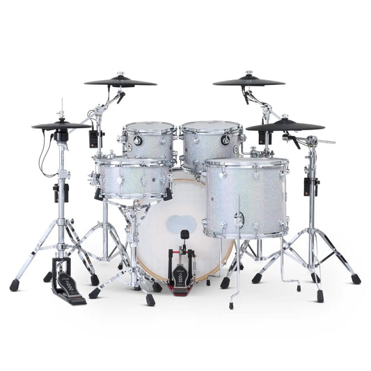 DW DWe 5pc Complete Electronic/Acoustic Drum Set w/Roland Cymbals & V51 Diamond Nebula