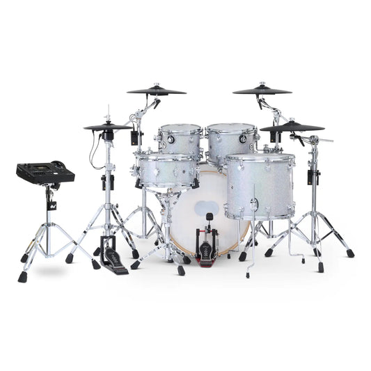 DW DWe 5pc Complete Electronic/Acoustic Drum Set w/Roland Cymbals & V51 Diamond Nebula