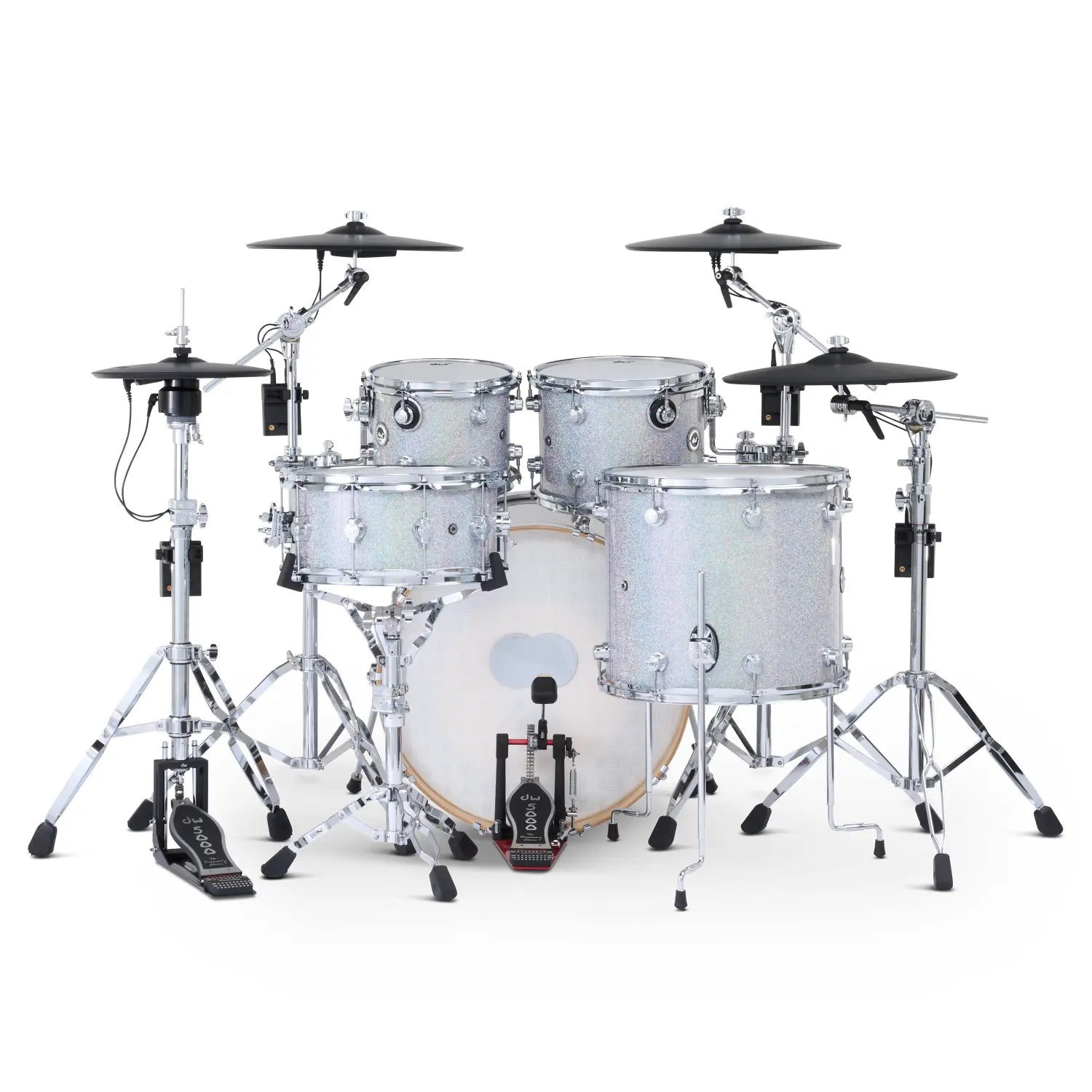 DW DWe 5pc Complete Electronic/Acoustic Drum Set w/Roland Cymbals & V71 Diamond Nebula