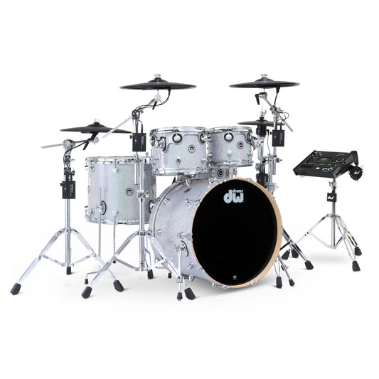 DW DWe 5pc Complete Electronic/Acoustic Drum Set w/Roland Cymbals & V71 Diamond Nebula
