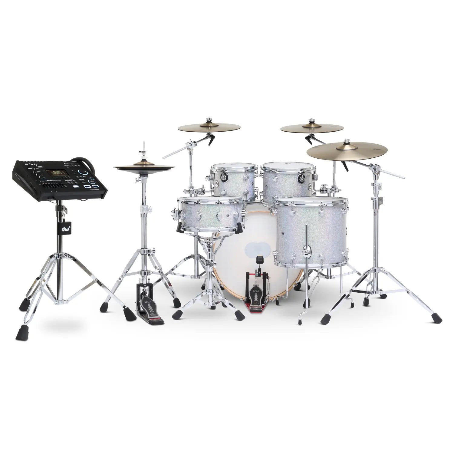 DW DWe 5pc Complete Electronic/Acoustic Drum Set w/Roland V71 Diamond Nebula
