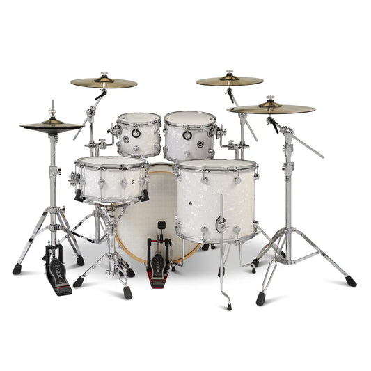 DW DWe 5pc Complete Electronic/Acoustic Drum Set w/Roland V51 White Marine