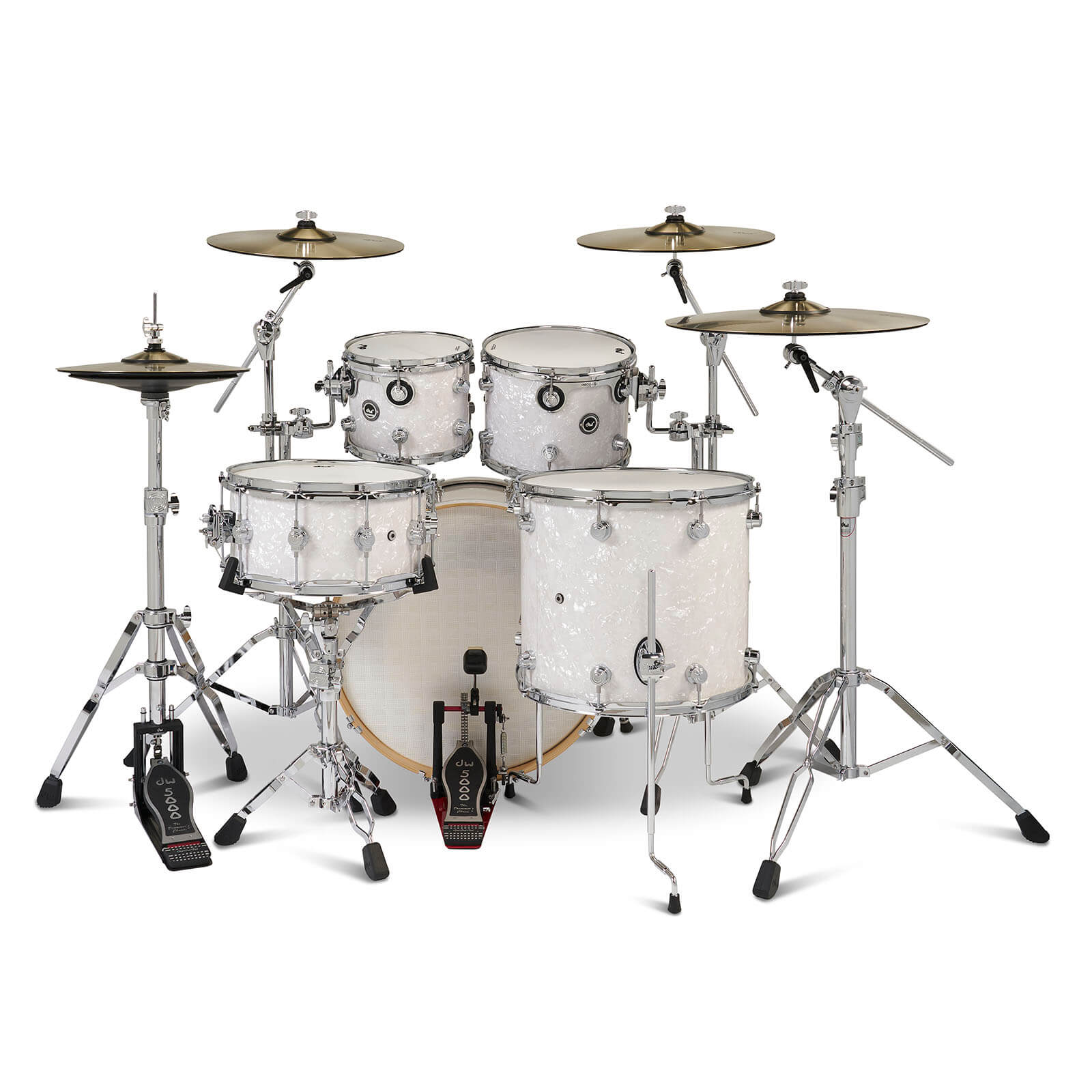 DW DWe 5pc Complete Electronic/Acoustic Drum Set White Marine Pearl