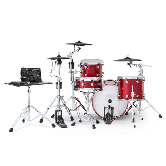 DW DWe 4pc Complete Electronic/Acoustic Drum Set w/Roland Cymbals Black Cherry Metallic - Drum Center Of Portsmouth