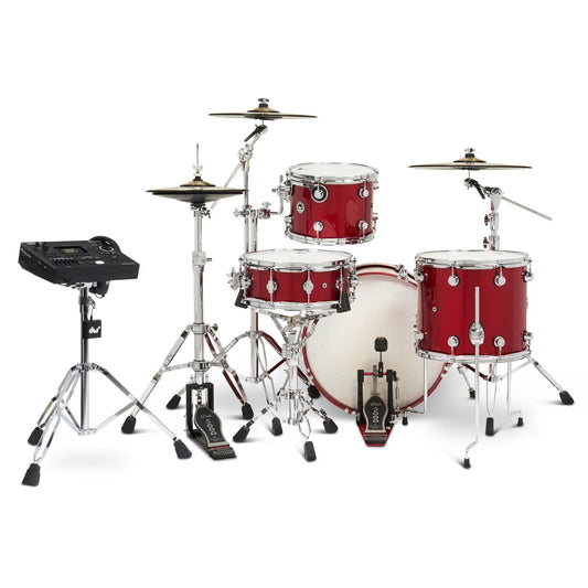 DW DWe 4pc Complete Electronic/Acoustic Drum Set w/Roland V51 Black Cherry Metallic
