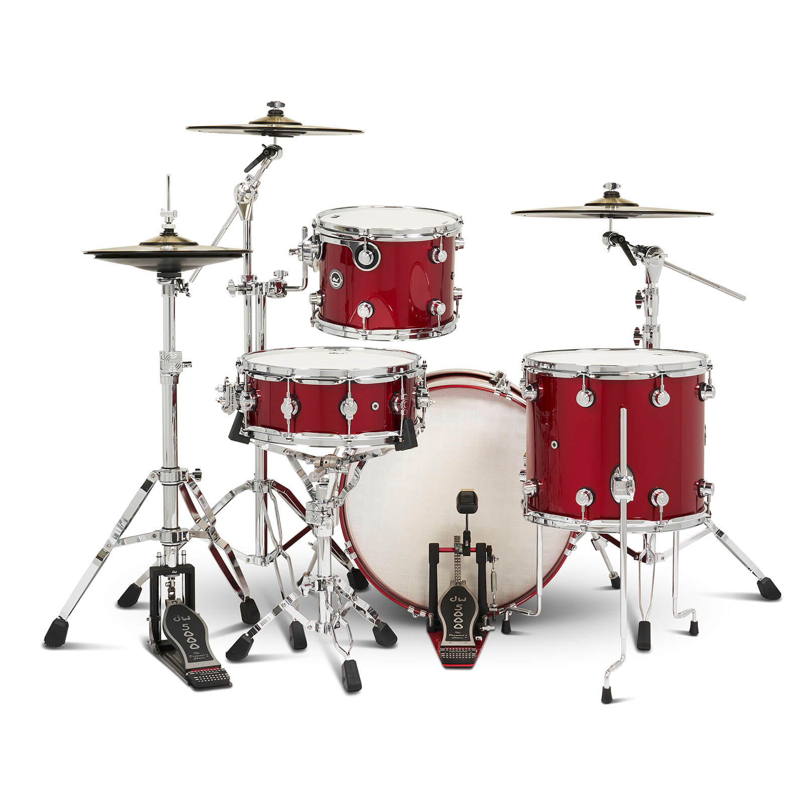 DW DWe 4pc Complete Electronic/Acoustic Drum Set Black Cherry Metallic