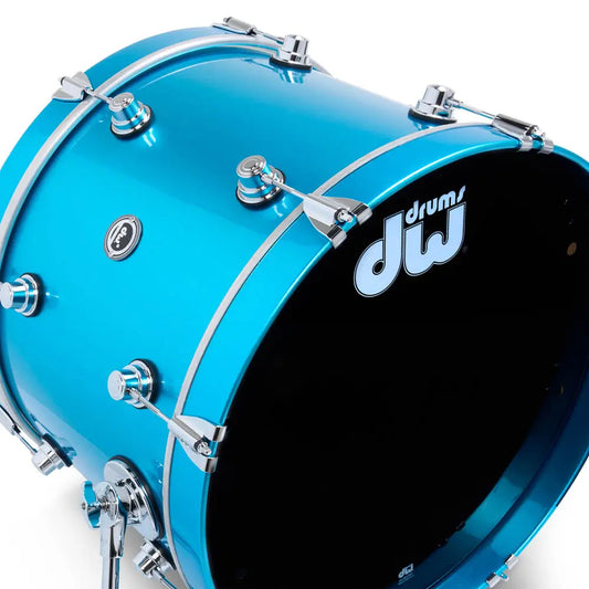 DW DWe 4pc Complete Electronic/Acoustic Drum Set w/Roland Cymbals Laser Blue Metallic - Drum Center Of Portsmouth