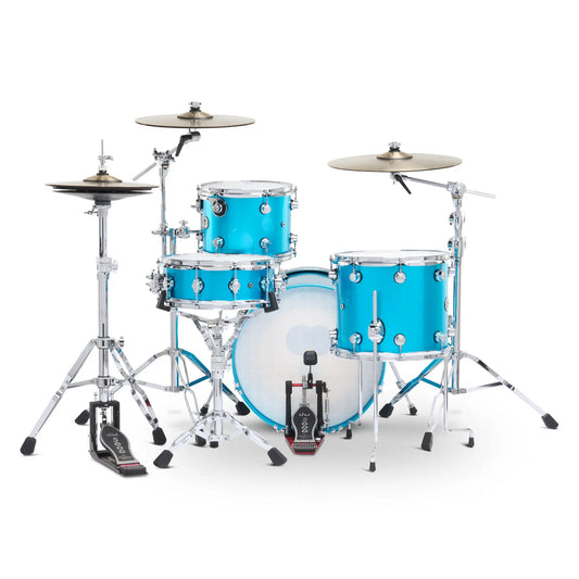 DW DWe 4pc Complete Electronic/Acoustic Drum Set Laser Blue Metallic - Drum Center Of Portsmouth