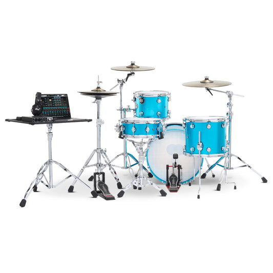 DW DWe 4pc Complete Electronic/Acoustic Drum Set Laser Blue Metallic - Drum Center Of Portsmouth
