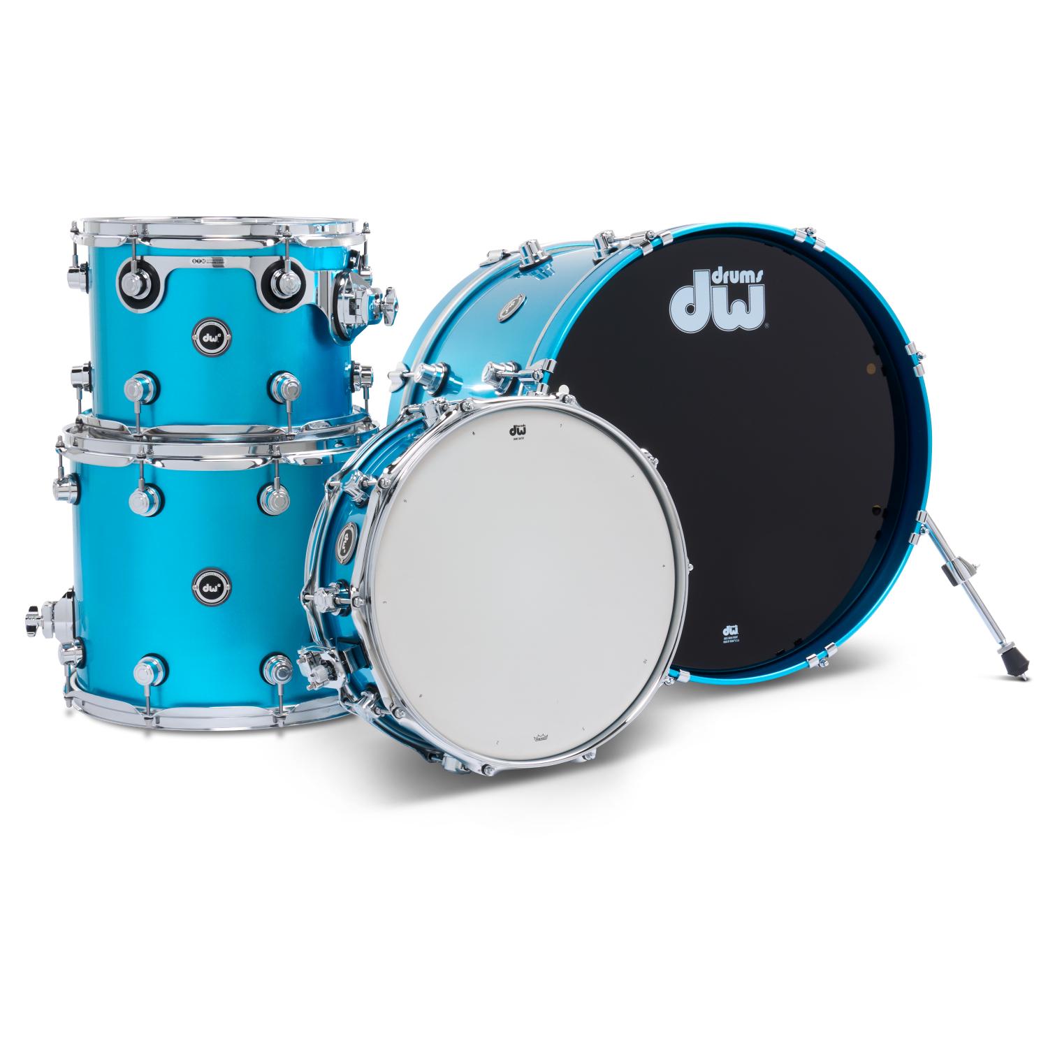 DW DWe 4pc Electronic/Acoustic Drum Shell Pack Laser Blue Metallic - Drum Center Of Portsmouth