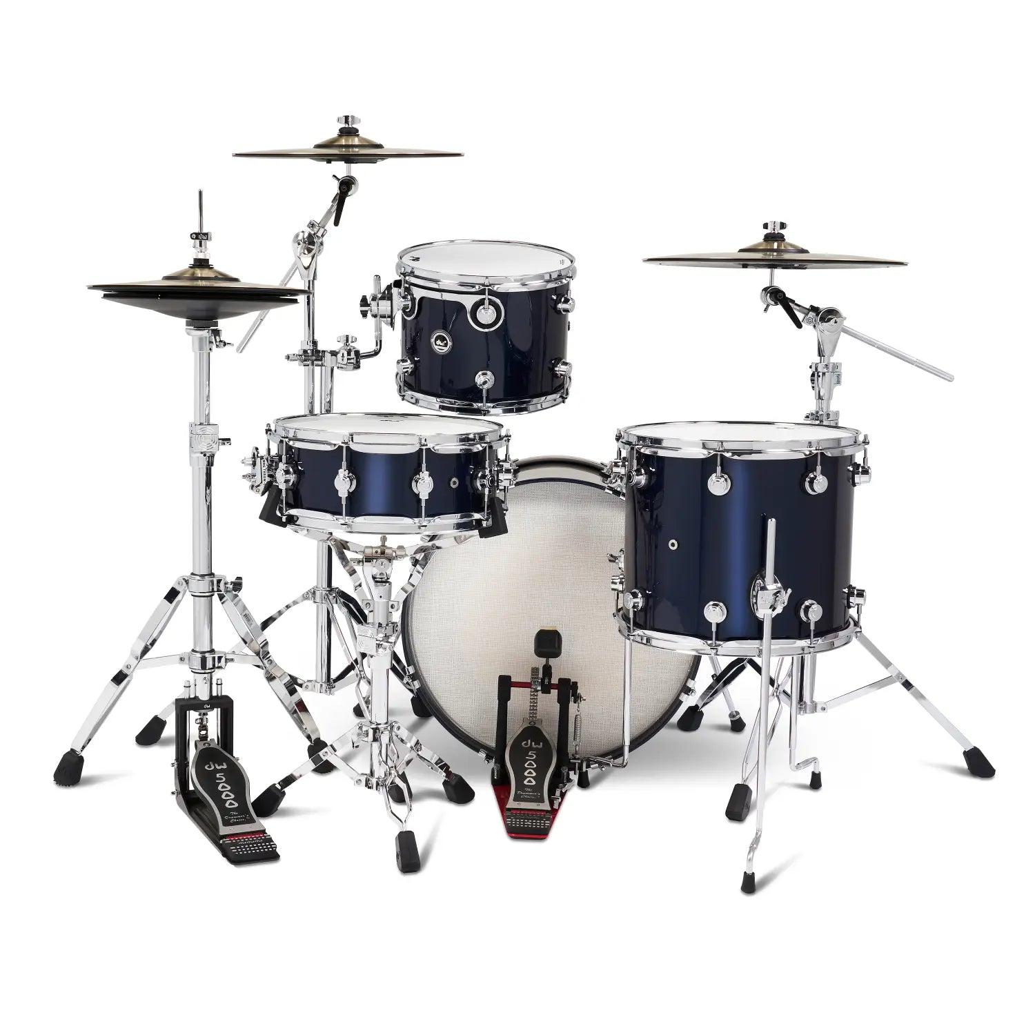DW DWe 4pc Complete Electronic/Acoustic Drum Set w/Roland V51 Midnight Blue Metallic