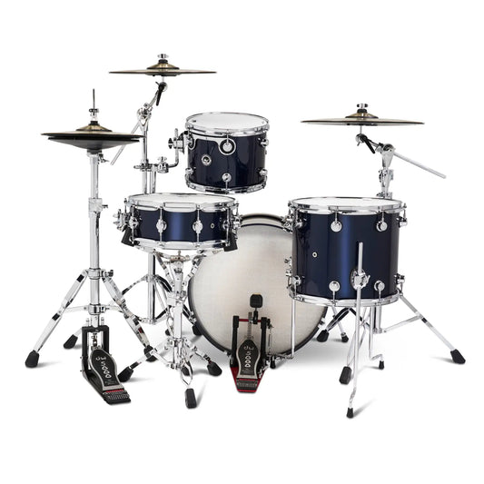 DW DWe 4pc Complete Electronic/Acoustic Drum Set w/Roland V51 Midnight Blue Metallic