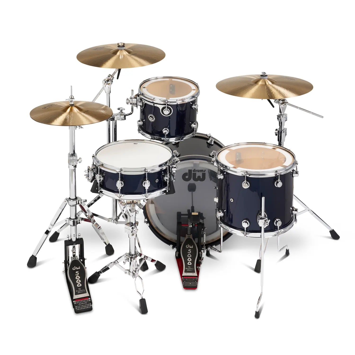 DW DWe 4pc Complete Electronic/Acoustic Drum Set w/Roland V71 Midnight Blue Metallic