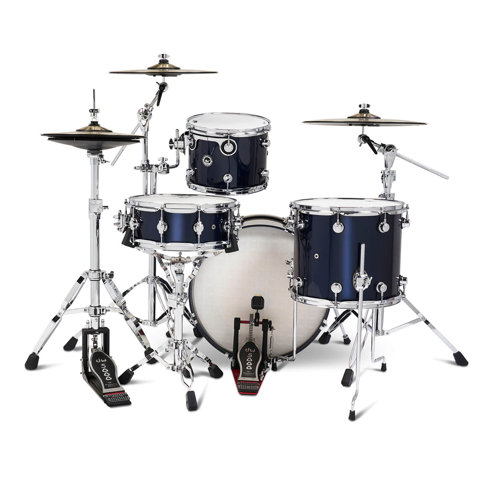 DW DWe 4pc Complete Electronic/Acoustic Drum Set Midnight Blue Metallic