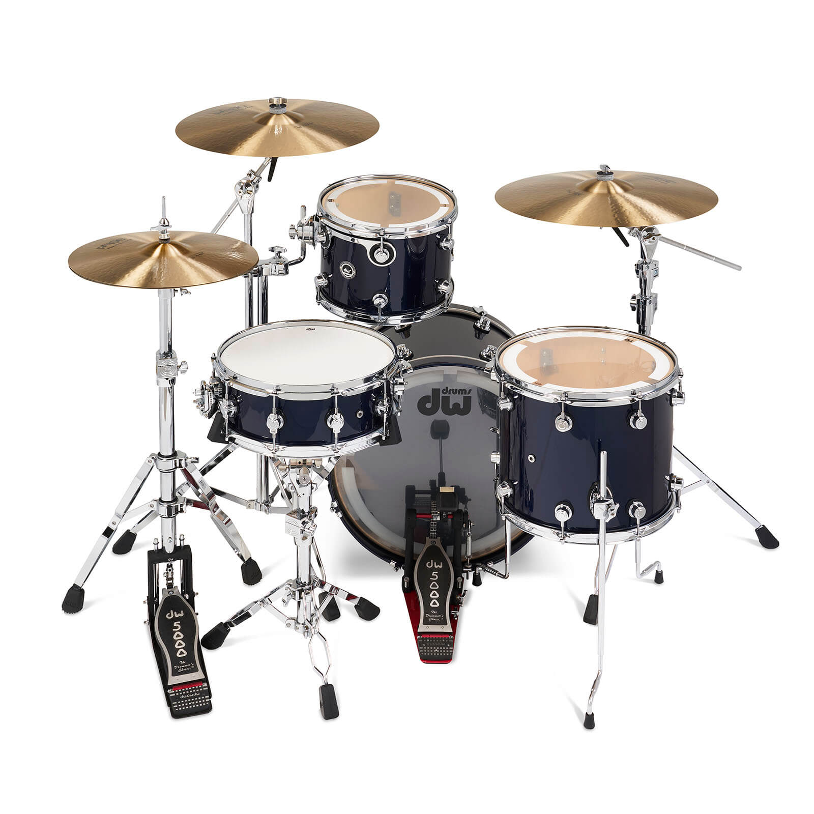 DW DWe 4pc Complete Electronic/Acoustic Drum Set Midnight Blue Metallic