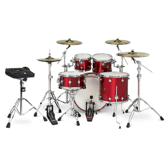 DW DWe 5pc Complete Electronic/Acoustic Drum Set w/Roland V51 Black Cherry Metallic