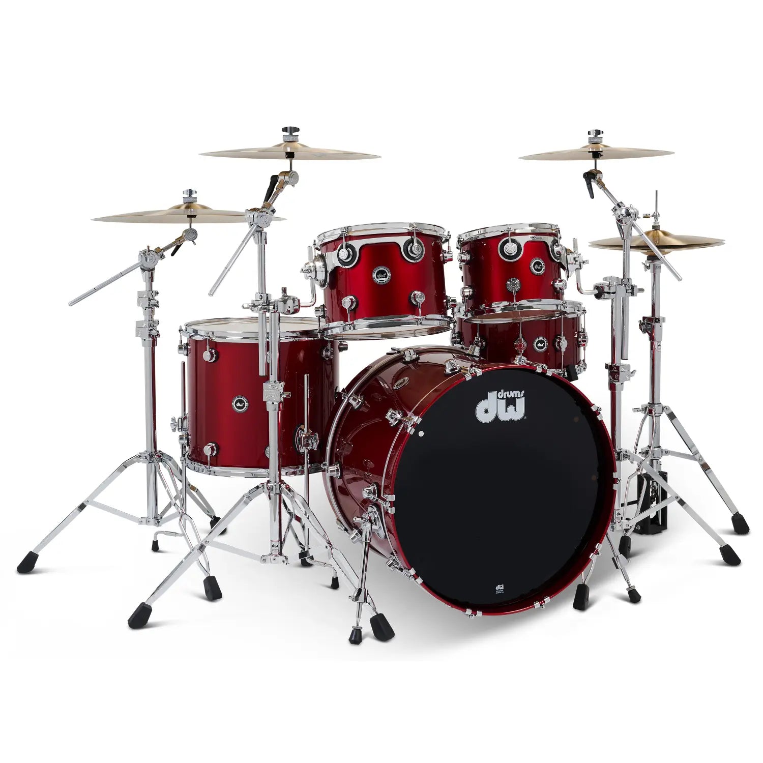 DW DWe 5pc Complete Electronic/Acoustic Drum Set w/Roland V51 Black Cherry Metallic