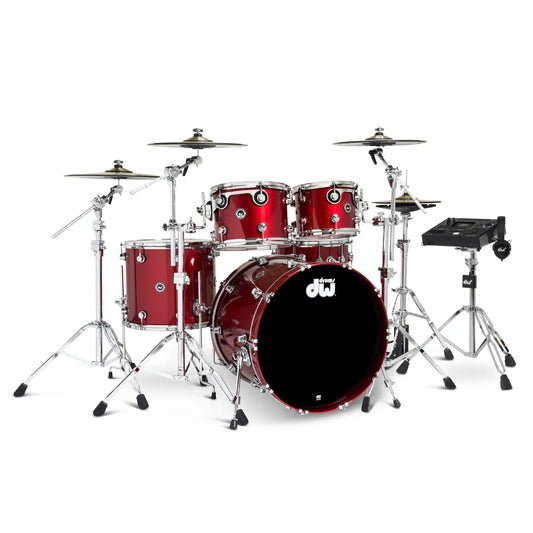 DW DWe 5pc Complete Electronic/Acoustic Drum Set w/Roland V51 Black Cherry Metallic