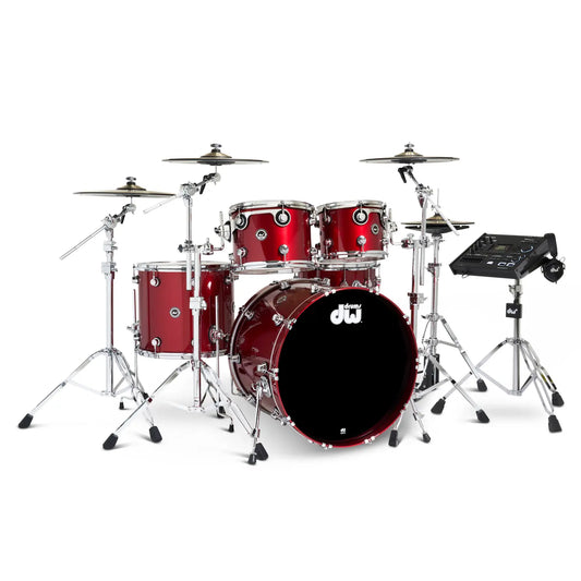 DW DWe 5pc Complete Electronic/Acoustic Drum Set w/Roland V71 Black Cherry Metallic