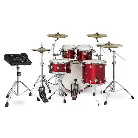 DW DWe 5pc Complete Electronic/Acoustic Drum Set w/Roland V71 Black Cherry Metallic