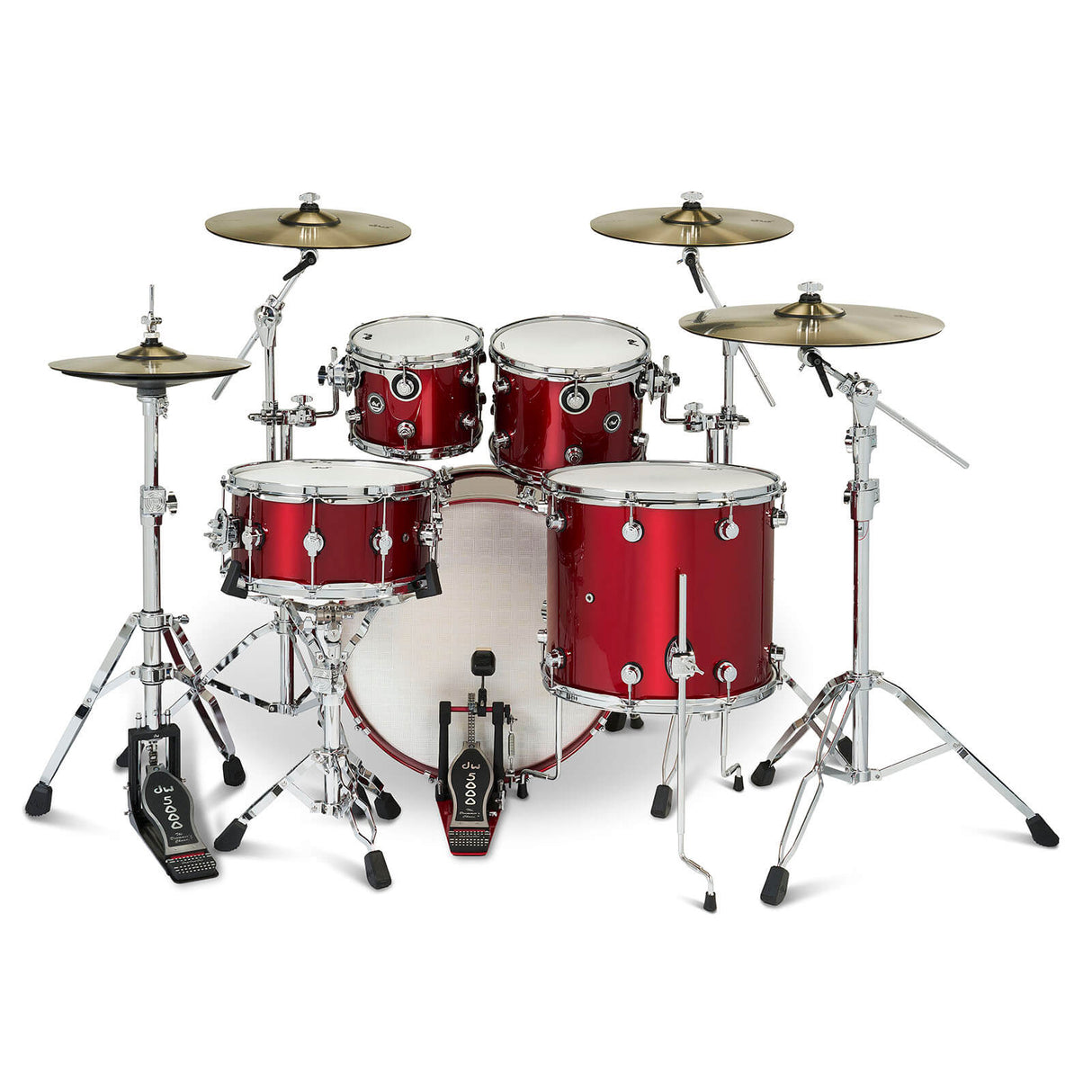 DW DWe 5pc Complete Electronic/Acoustic Drum Set Black Cherry Metallic