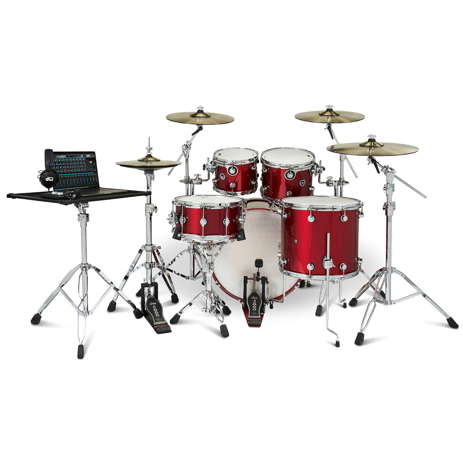 DW DWe 5pc Complete Electronic/Acoustic Drum Set Black Cherry Metallic