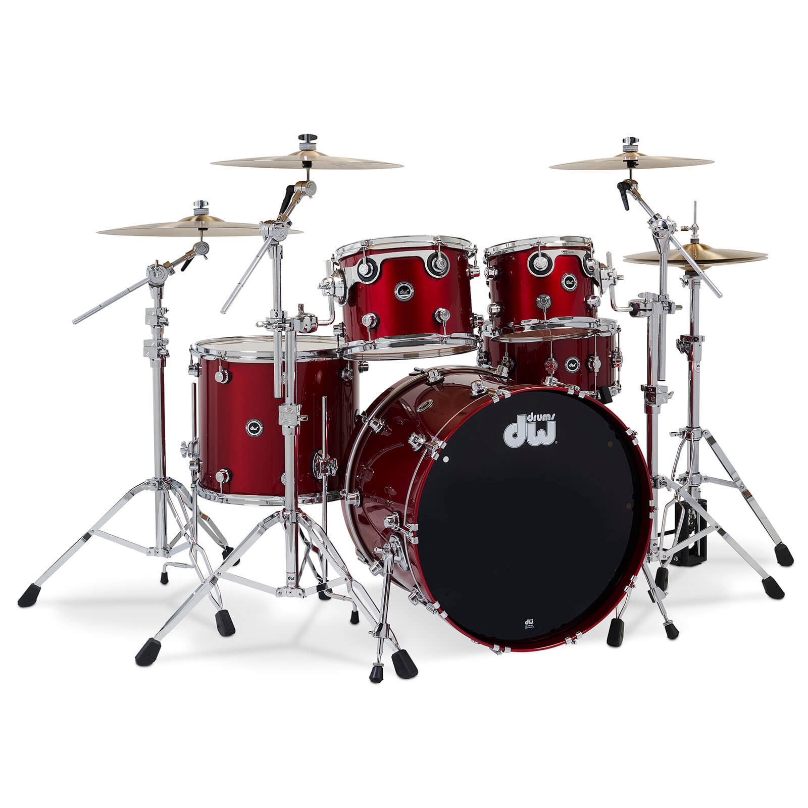 DW DWe 5pc Complete Electronic/Acoustic Drum Set Black Cherry Metallic