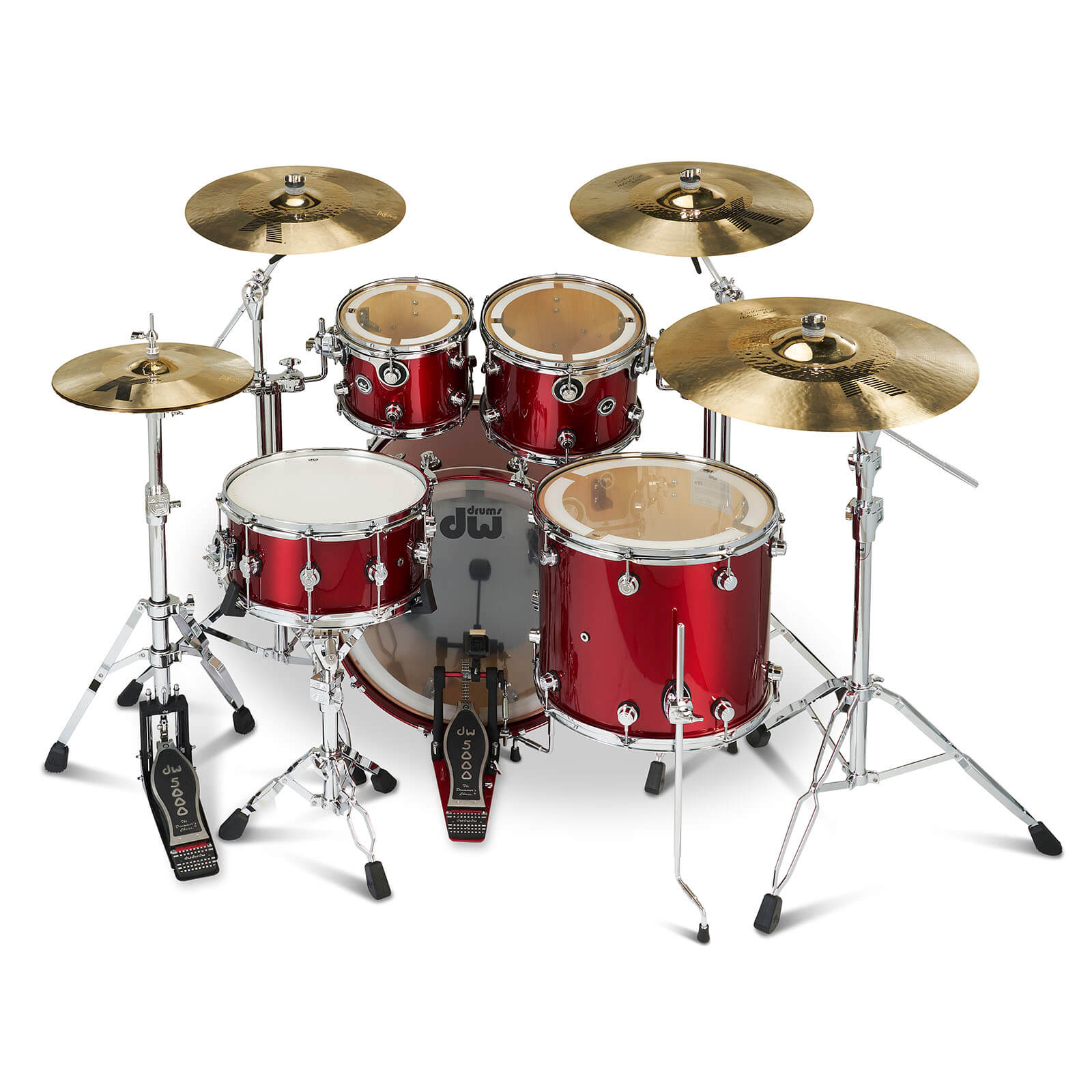 DW DWe 5pc Complete Electronic/Acoustic Drum Set Black Cherry Metallic