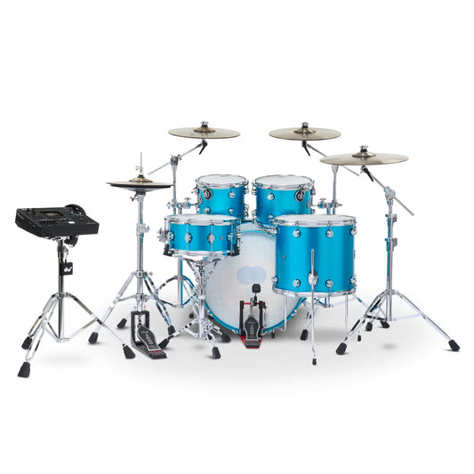 DW DWe 5pc Complete Electronic/Acoustic Drum Set w/Roland V51 Laser Blue Metallic
