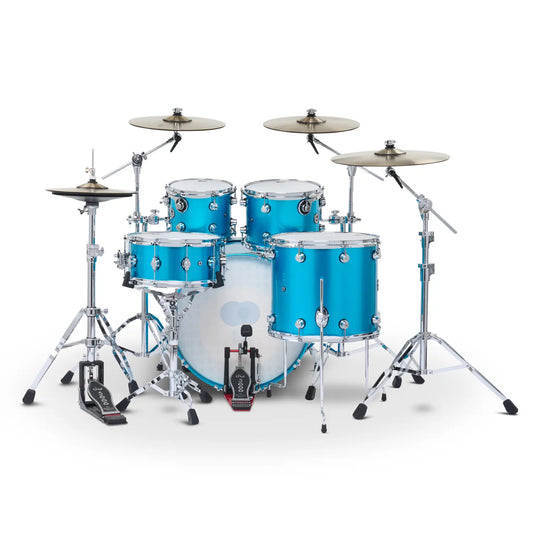 DW DWe 5pc Complete Electronic/Acoustic Drum Set w/Roland V71 Laser Blue Metallic
