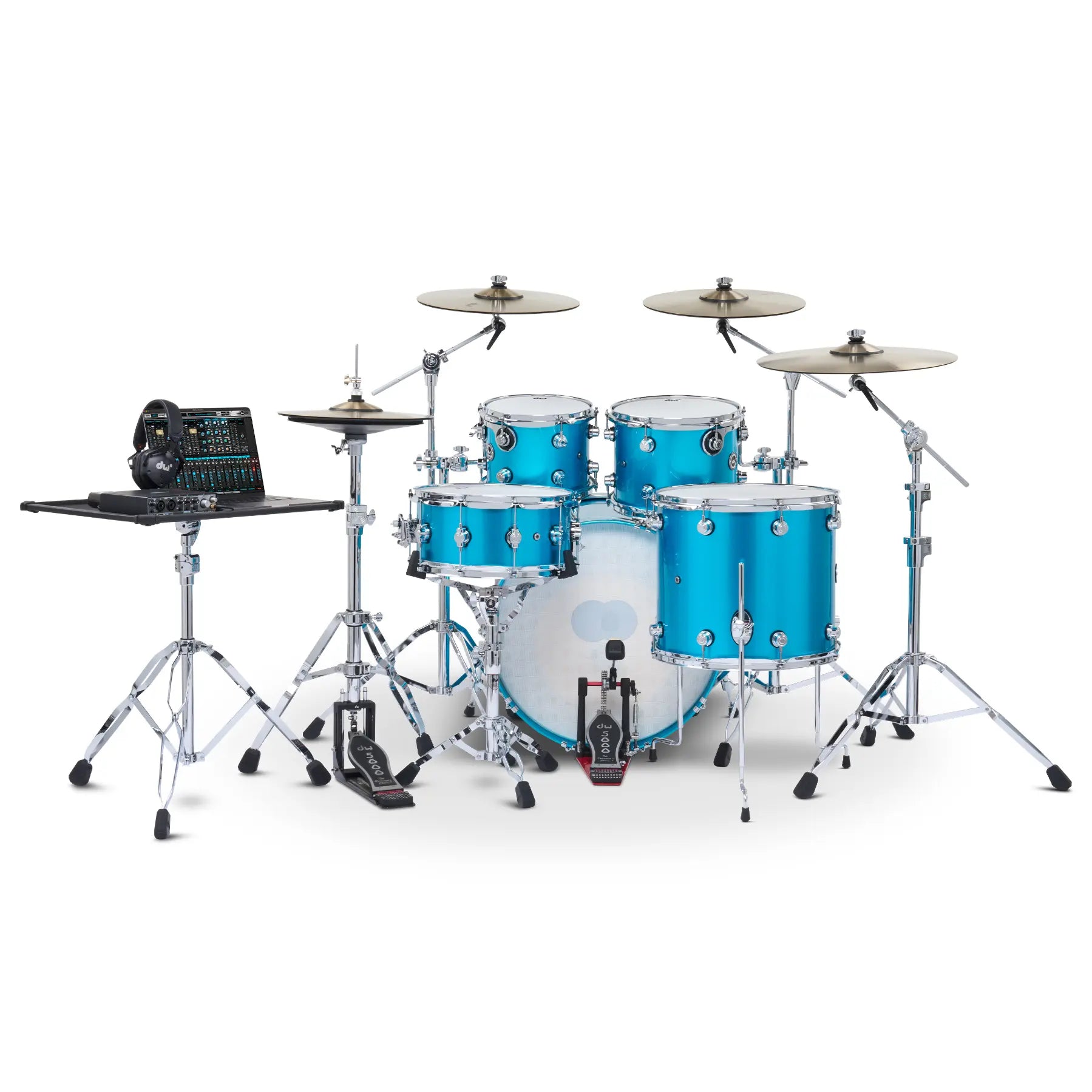 DW DWe 5pc Complete Electronic/Acoustic Drum Set Laser Blue Metallic - Drum Center Of Portsmouth
