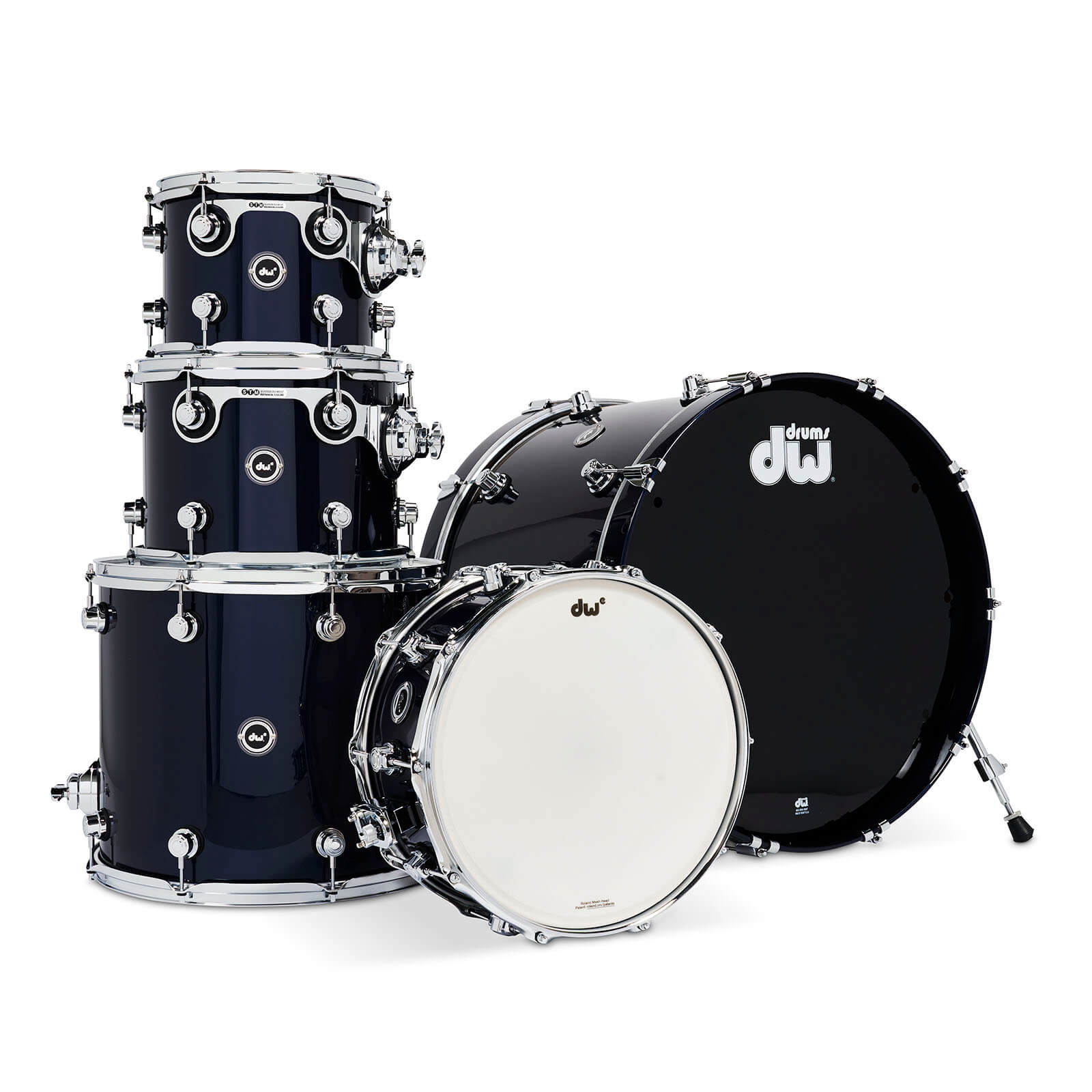 DW DWe 5pc Electronic/Acoustic Drum Shell Pack Midnight Blue Metallic