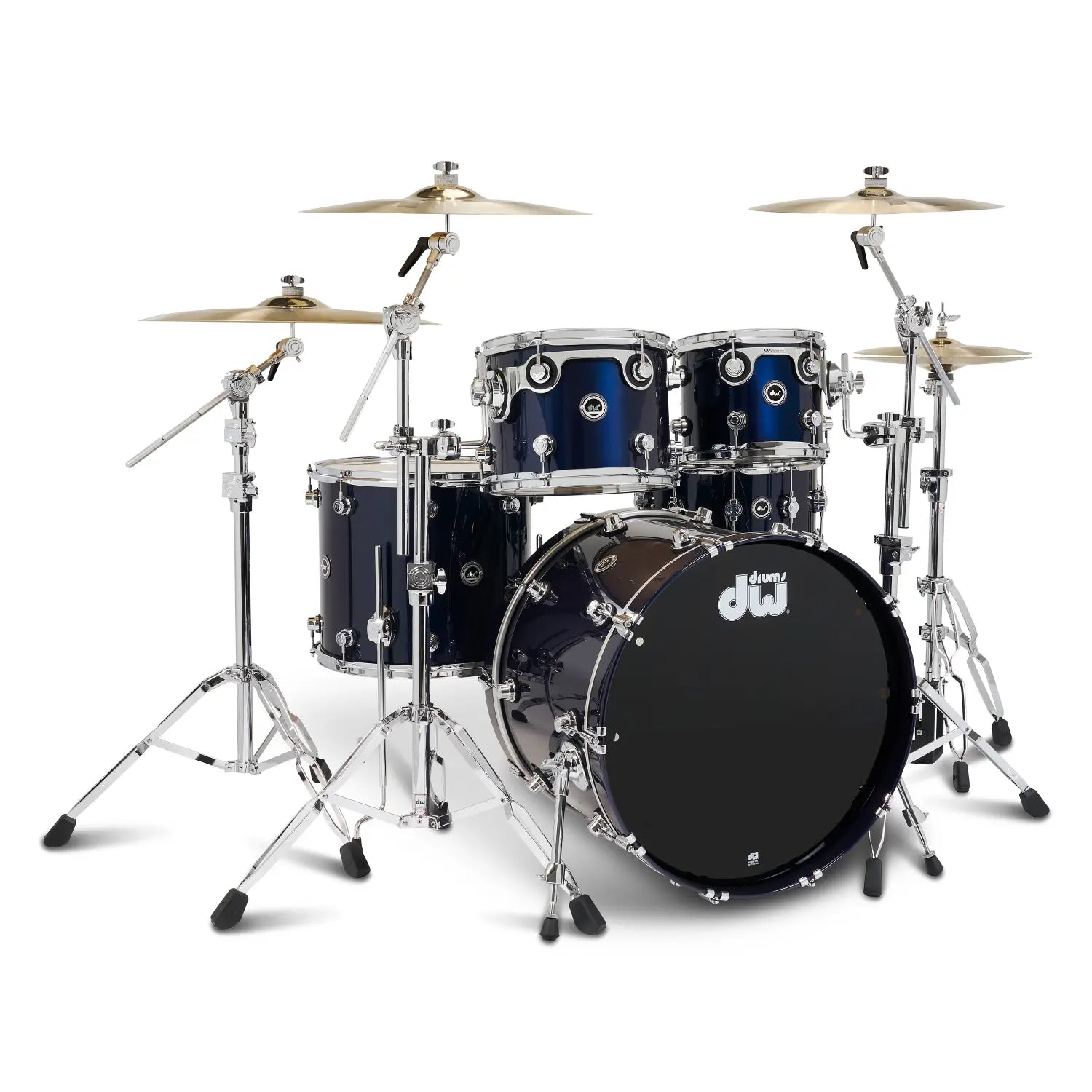 DW DWe 5pc Complete Electronic/Acoustic Drum Set w/Roland Cymbals & V51 Midnight Blue Metallic