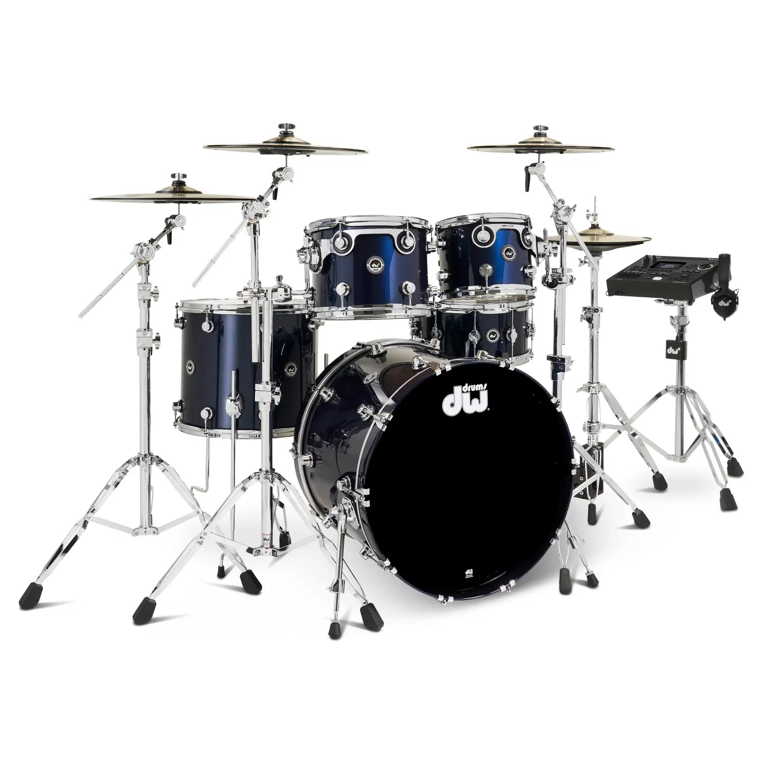 DW DWe 5pc Complete Electronic/Acoustic Drum Set w/Roland V51 Midnight Blue Metallic