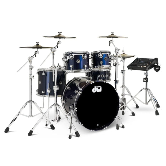 DW DWe 5pc Complete Electronic/Acoustic Drum Set w/Roland V71 Midnight Blue Metallic