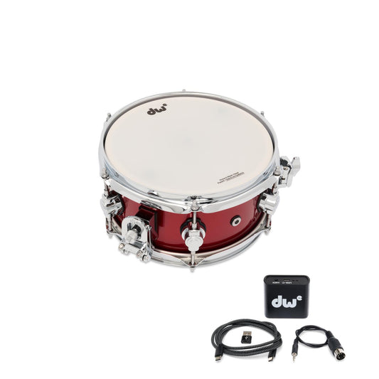 DW DWe Electronic/Acoustic Snare Drum 10x5 Black Cherry Metallic - Drum Center Of Portsmouth