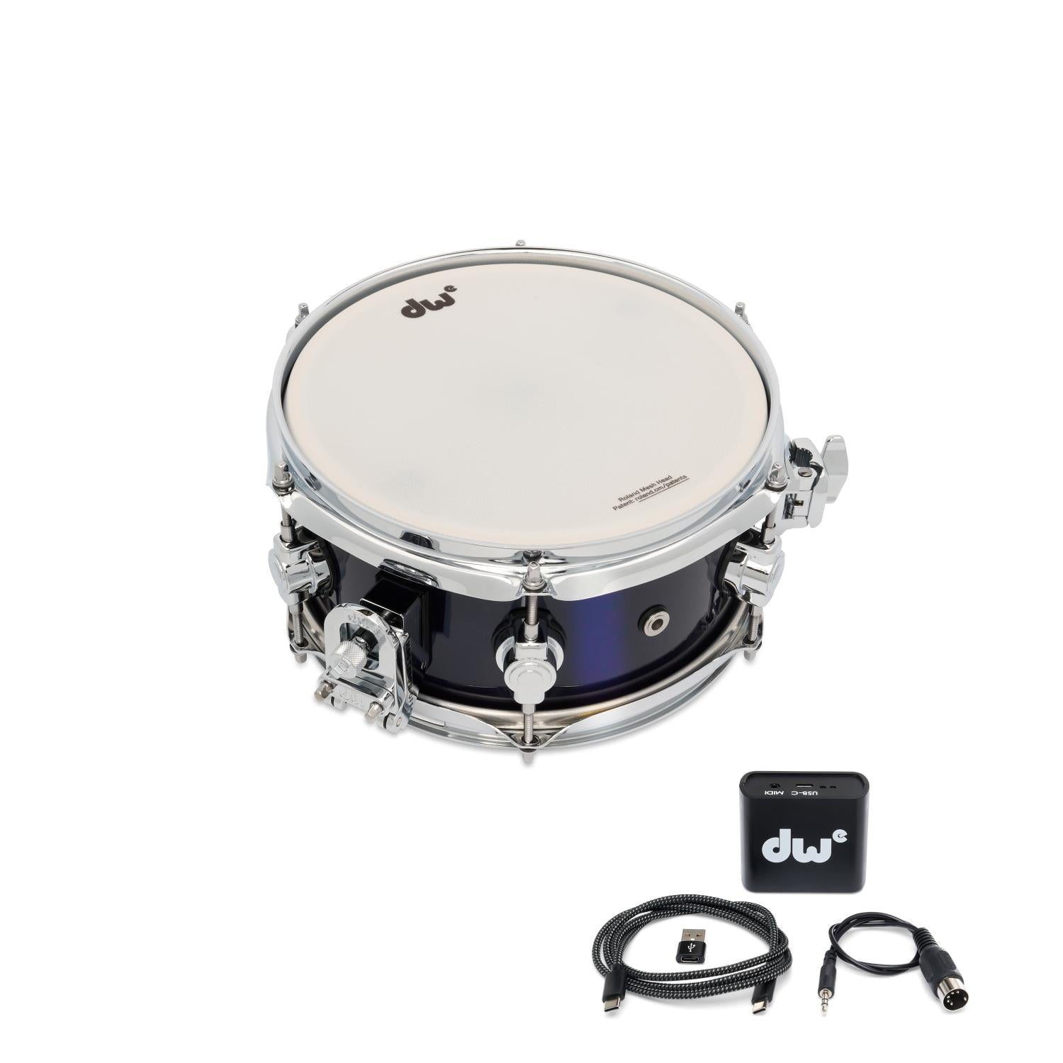 DW DWe Electronic/Acoustic Snare Drum 10x5 Midnight Blue Metallic - Drum Center Of Portsmouth