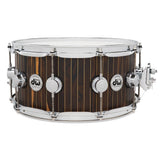 DW Collectors Limited Edition Maple Snare Drum 14x6.5 Brass Pinstripe Ziricote - Drum Center Of Portsmouth
