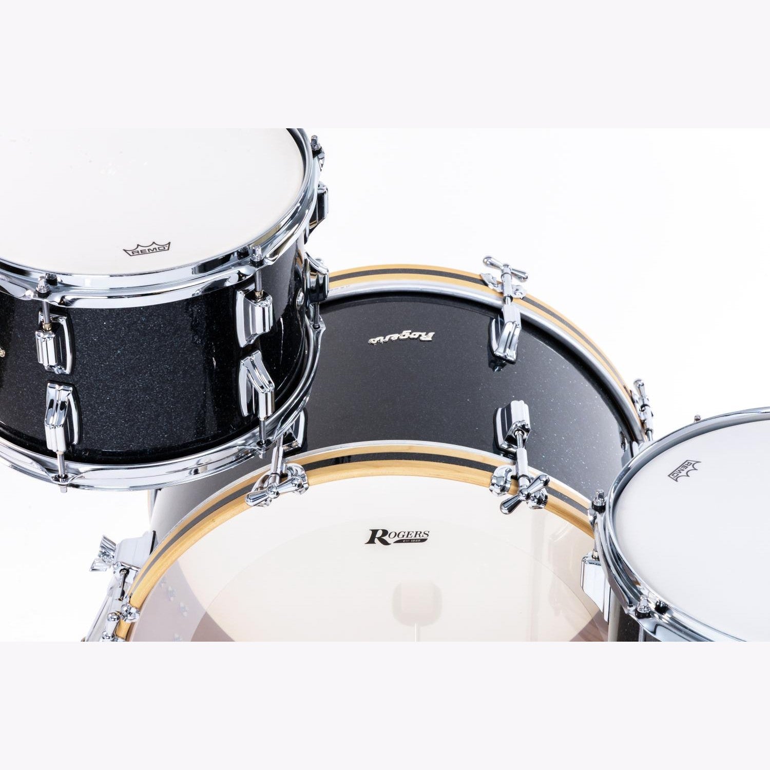 Rogers Dayton 3pc Drum Set 20/12/14 Black Glass - Drum Center Of Portsmouth
