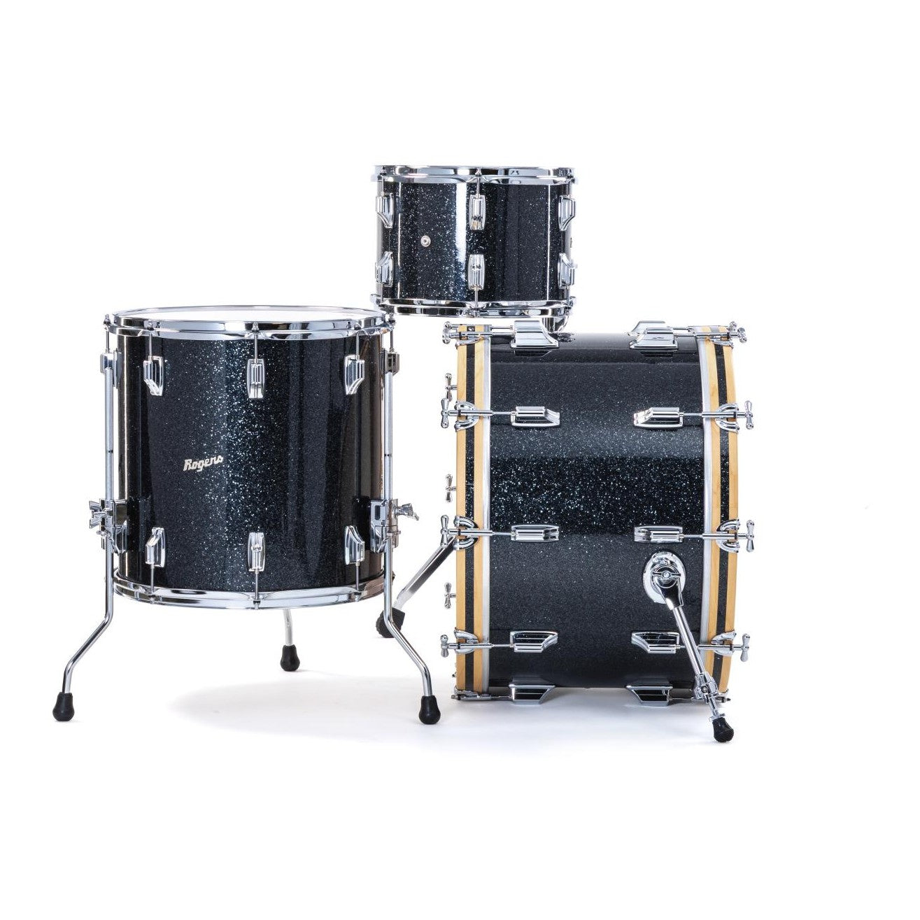 Rogers Dayton 3pc Drum Set 20/12/14 Black Glass - Drum Center Of Portsmouth