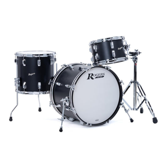 Rogers Dayton 3pc Drum Set 20/12/14 Satin Black Lacquer - Drum Center Of Portsmouth