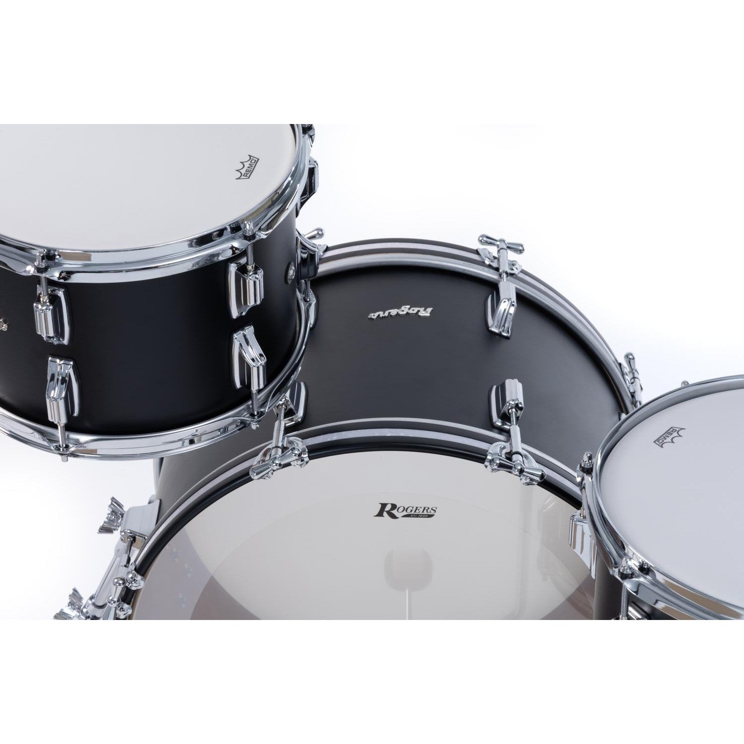 Rogers Dayton 3pc Drum Set 20/12/14 Satin Black Lacquer - Drum Center Of Portsmouth